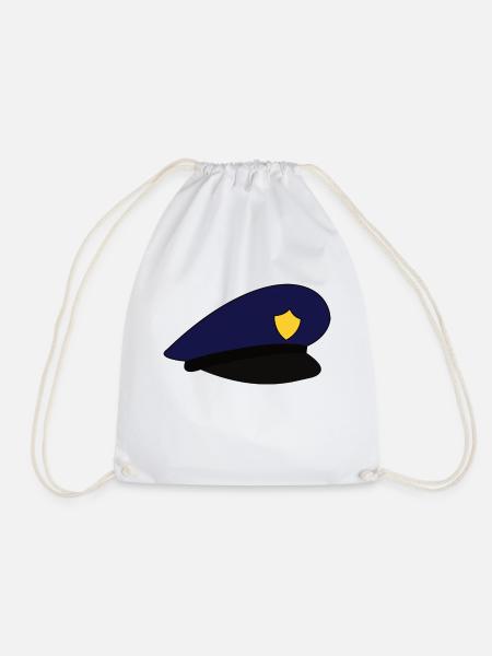 Polizeimütze Mütze Polizei - Turnbeutel - Weiß