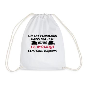 on est plusieurs dans ma tête mais le motard - Sac de sport léger - blanc - Devant