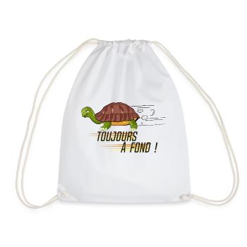 toujours a fond tortue dessin slogan humour - Sac de sport léger - blanc - Devant