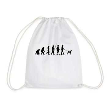 Man Dog Education Dogs Saying Gift - Drawstring Bag - white - Front