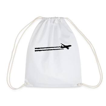 Avion Traînées Pilote Aviation Cadeau - Sac de sport léger - blanc - Devant
