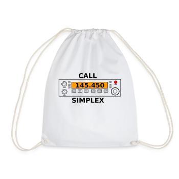 Radio call 145.450 Mhz ham radio - Drawstring Bag - white - Front