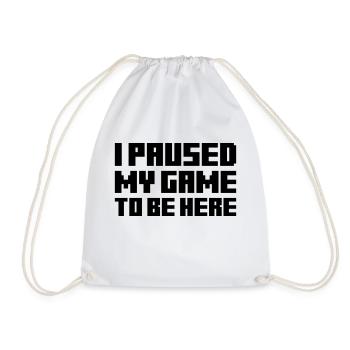 Pixel Game Paused - Drawstring Bag - white - Front