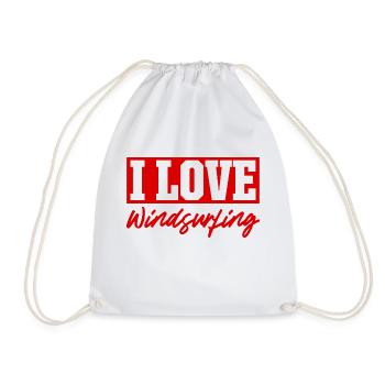 I love windsurfing - Drawstring Bag - white - Front