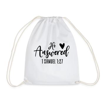 He Answered Samuel 1:27 - Turnbeutel - Weiß - Vorne