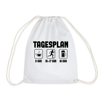 Tagesplan 1 - - Turnbeutel - Weiß - Vorne