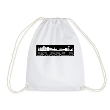 Brussels - with skyline - Drawstring Bag - white - Front