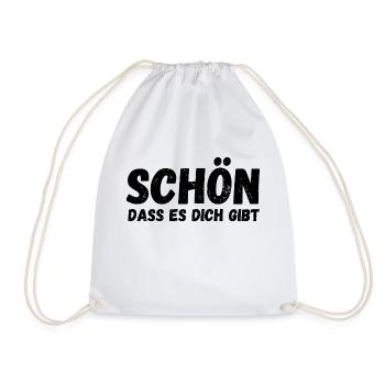 Schön, dass es dich gibt - Turnbeutel - Weiß - Vorne