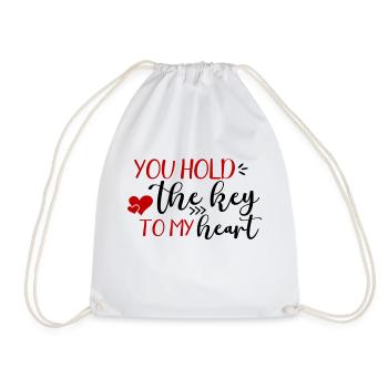 You Hold The Key To My Heart - Drawstring Bag - white - Front