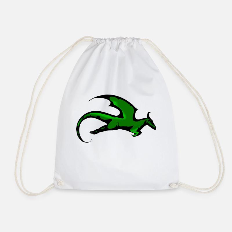 dragon - Drawstring Bag - white