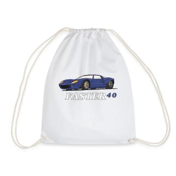 Voiture course - Sac de sport léger - blanc - Devant