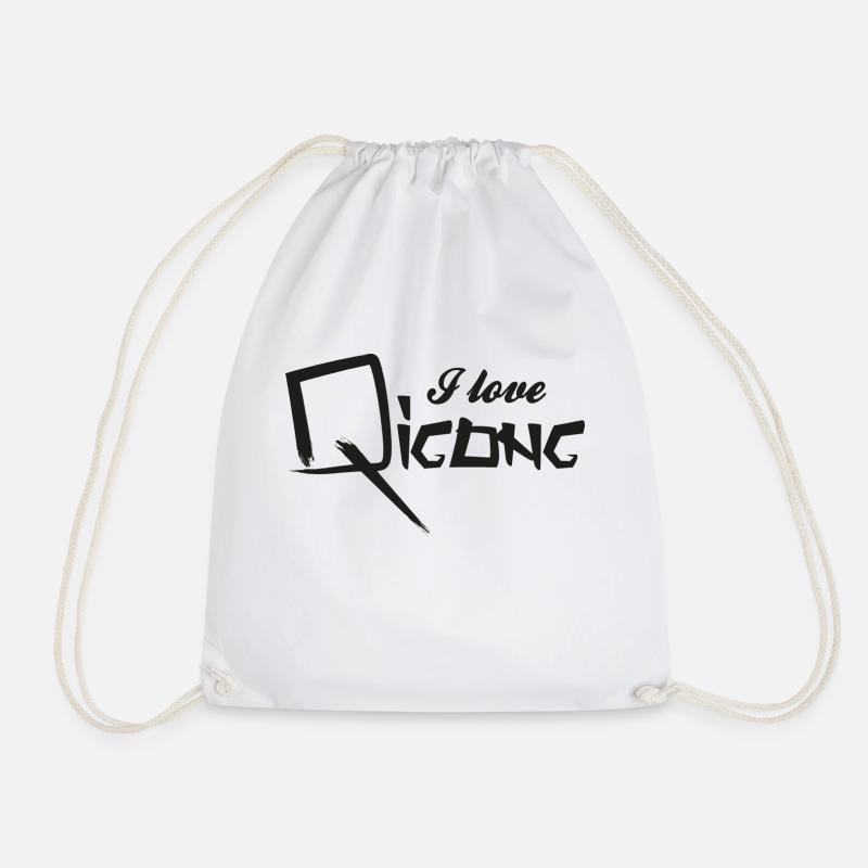 i love qigong - Drawstring Bag - white