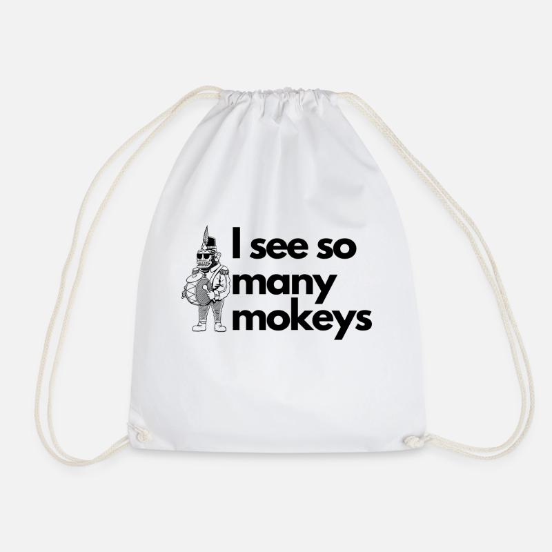 I see so many Monkeys - Drawstring Bag - white