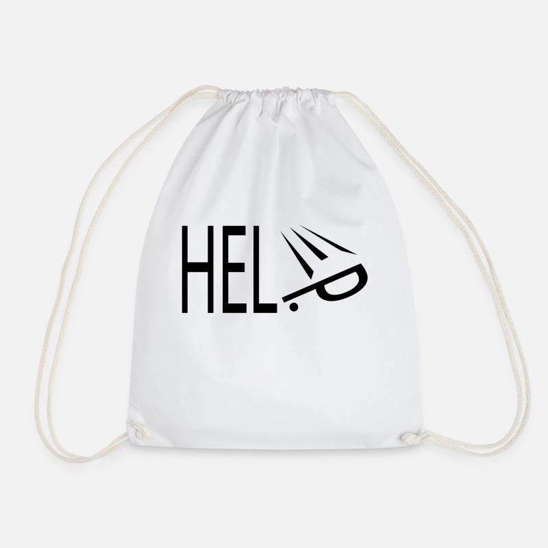 HELP Tshirt funny t-shirt - Drawstring Bag - white