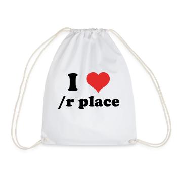i love r place - Drawstring Bag - white - Front
