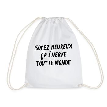 soyez heureux ça énerve tout le monde - Sac de sport léger - blanc - Devant