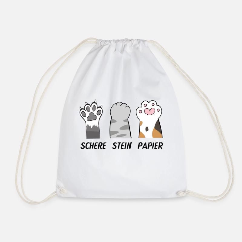 Ciseaux pour chat Pierre Papier Idée Cadeau Chats - Sac de sport léger - blanc