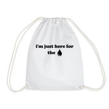 Je suis juste là pour la goutte. DJ de fête - Sac de sport léger - blanc - Devant