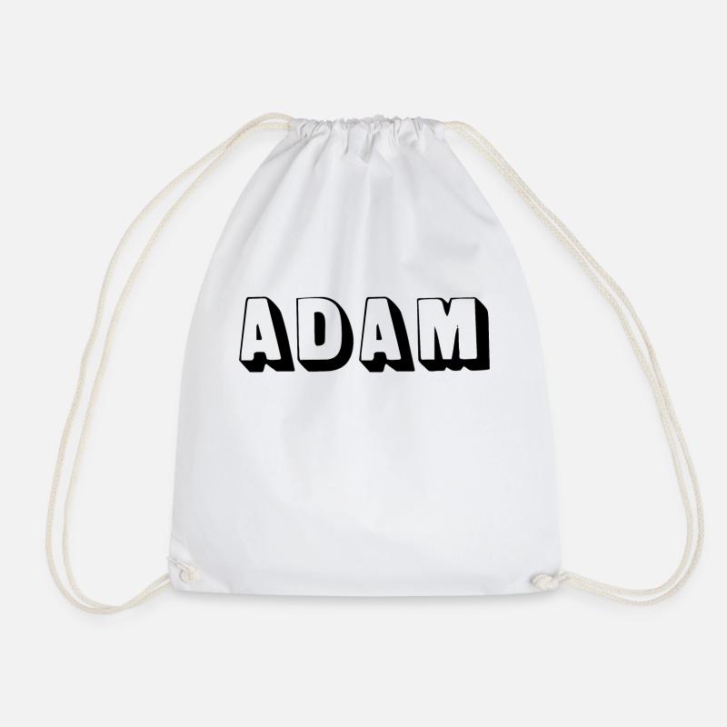 Name - Adam - Drawstring Bag - white