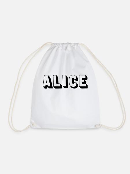 Name - Alice - Turnbeutel - Weiß
