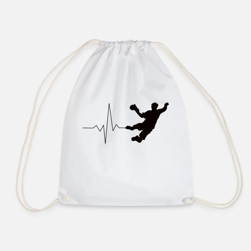 Handball Heartbeat - Drawstring Bag - white