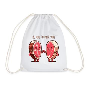 Nice to Meat You - Drawstring Bag - white - Front