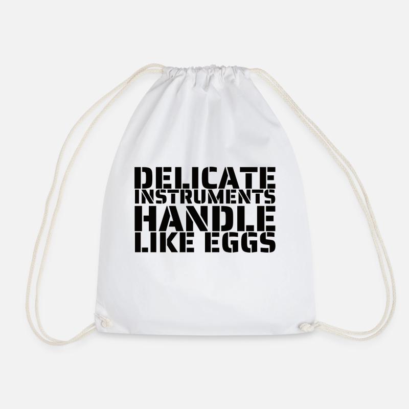 Handle like eggs - Drawstring Bag - white