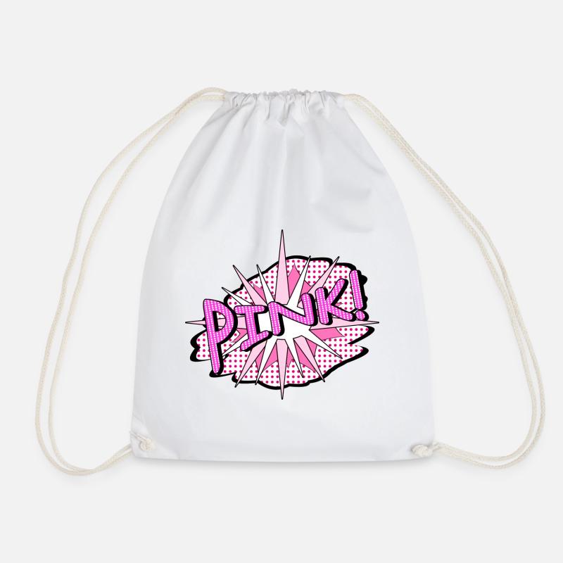 Pink Explosion - Drawstring Bag - white