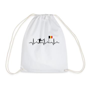 Football Belgium Heartbeat Pulse - Drawstring Bag - white - Front
