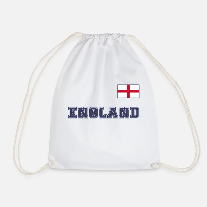 ENGLAND jersey look with flag flag on the chest - Drawstring Bag - white