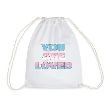 You are loved - Drawstring Bag - white - Front