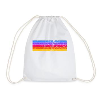 Grunge Stripe Design in Vintage Colors - Drawstring Bag - white - Front