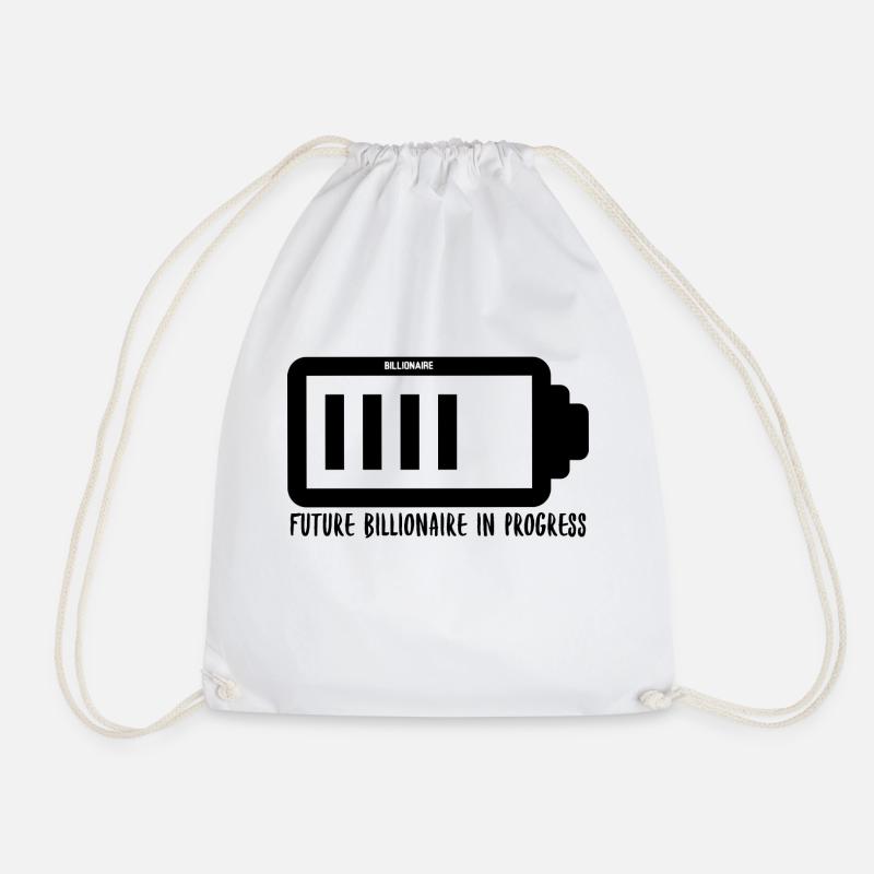 Future Billionaire In Progress - Drawstring Bag - white
