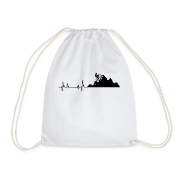 Mountain - Heartbeat - Mountain biking - Drawstring Bag - white - Front