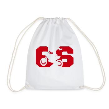 Moto 66 biker - Drawstring Bag - white - Front