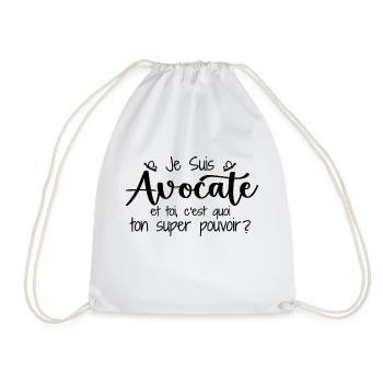 I am a lawyer. What's your superpower? - Drawstring Bag - white - Front