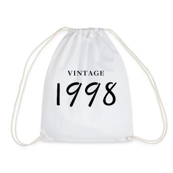 Jahrgang 1998 - Geschenkidee zum Geburtstag - Turnbeutel - Weiß - Vorne