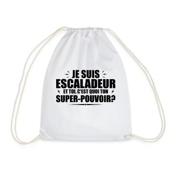 I am a Climber. What's your superpower? - Drawstring Bag - white - Front