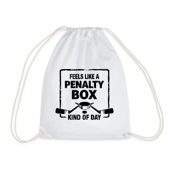 Feels Like A Penalty Box Kind Of Day, Funny Hockey - Drawstring Bag - white - Front