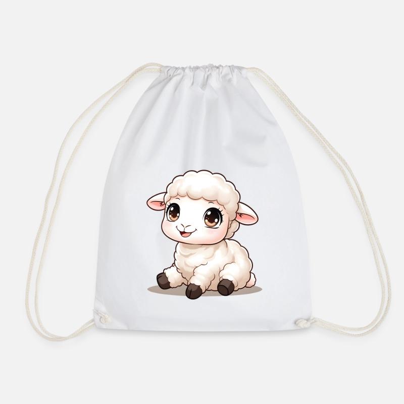 Baby Lamb - Drawstring Bag - white