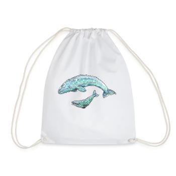 Gray Whale - Drawstring Bag - white - Front
