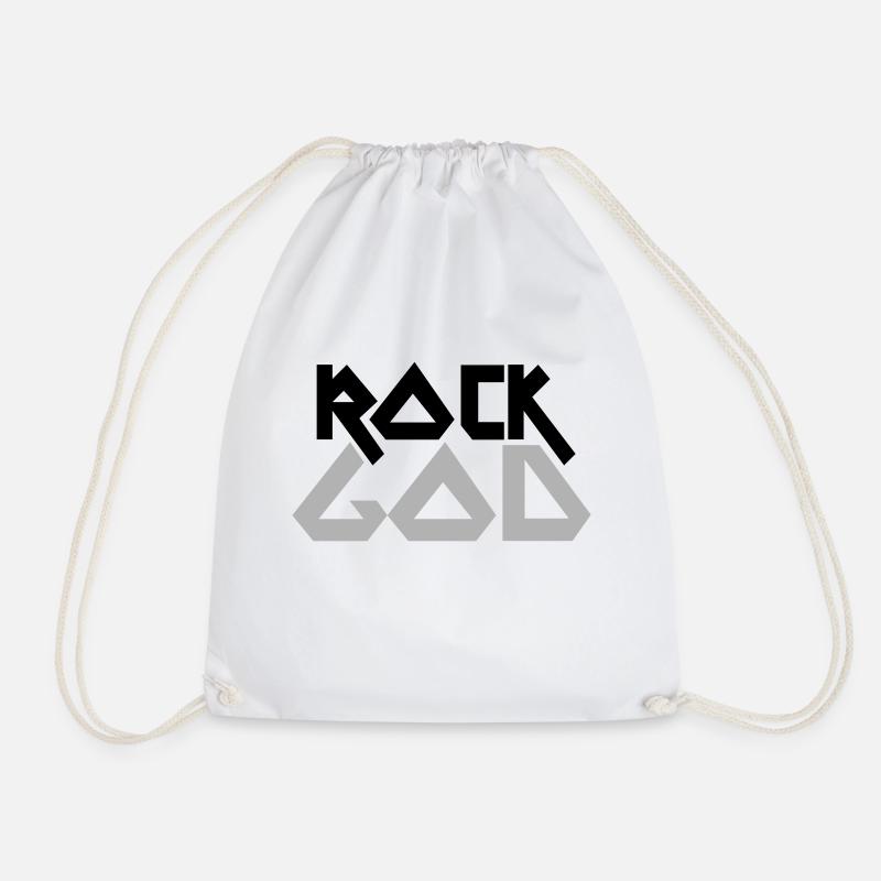ROCK GOD - Drawstring Bag - white