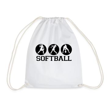 softball_dicke_linien - Turnbeutel - Weiß - Vorne
