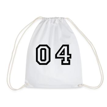 number - 04 - zero four - Drawstring Bag - white - Front