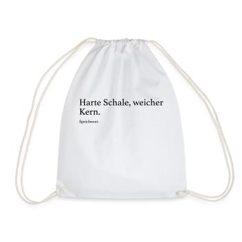 Harte Schale, weicher Kern. - Turnbeutel - Weiß - Vorne