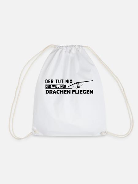 der will nur hängegleiten Geschenk - Turnbeutel - Weiß