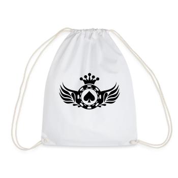 poker_ace_shield_f1 - Drawstring Bag - white - Front