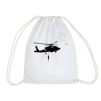 Helicopter action - Drawstring Bag - white - Front
