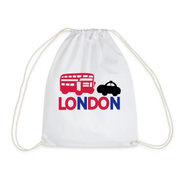 LONDON CAP BLACK & RED BUS - Turnbeutel - Weiß - Vorne