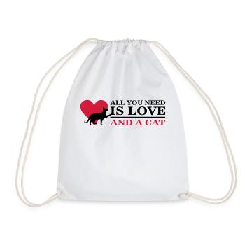 All you need is love and a cat - Turnbeutel - Weiß - Vorne